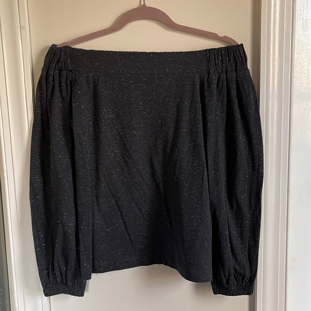LOFT Grey Off the Shoulder Top